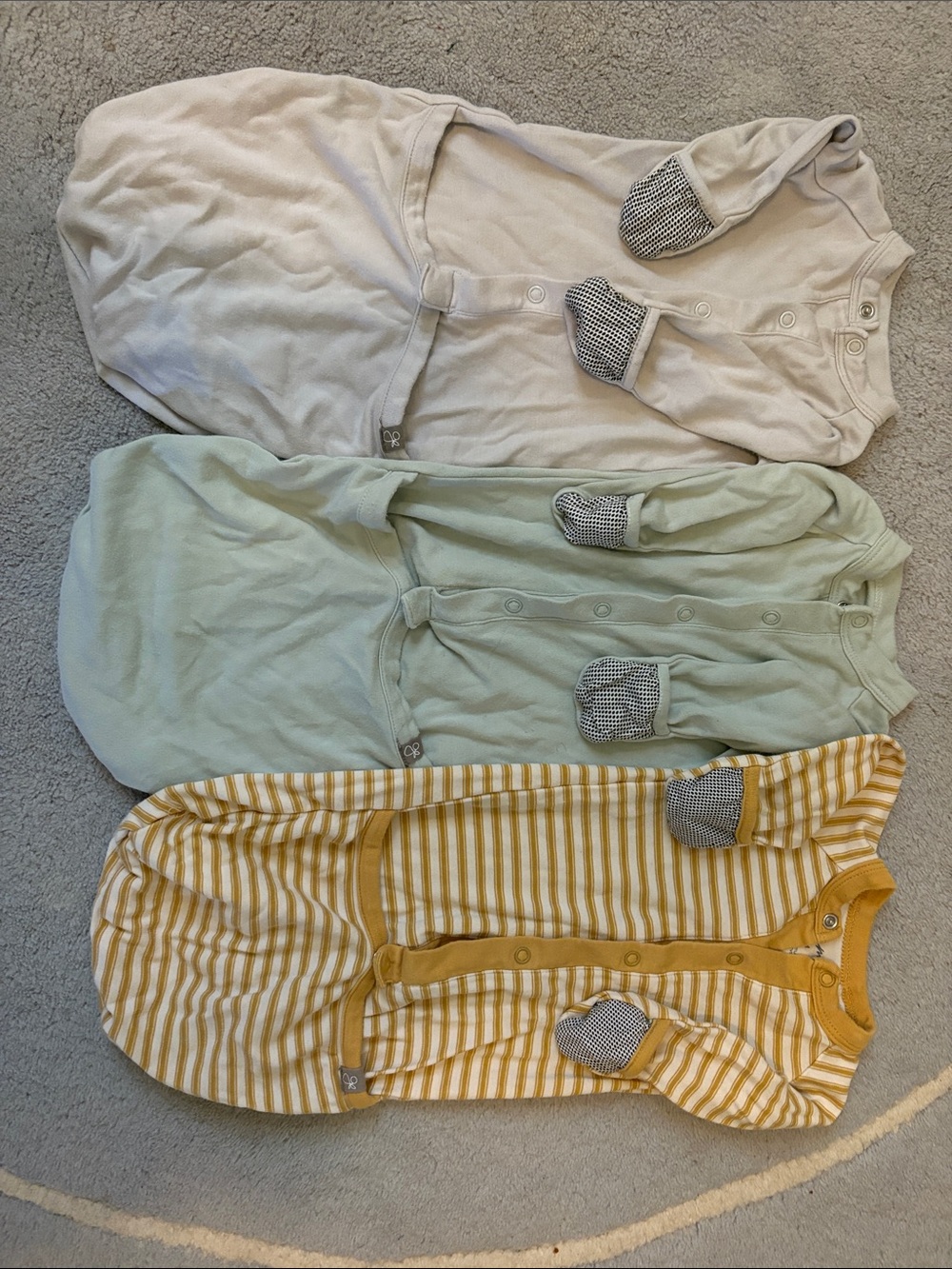 Goumi Kids Sleep Sacks - Gray, Mint, Mustard Stripe